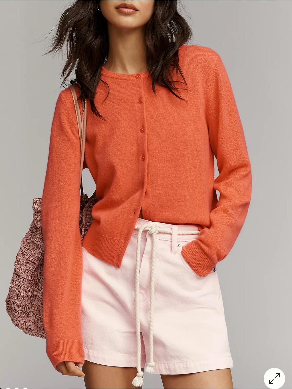 Thalian Coral Crewneck Wool Sweater